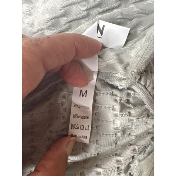 Shein Womens Textured Gray Stretch Leggings M - Picture 4 of 6